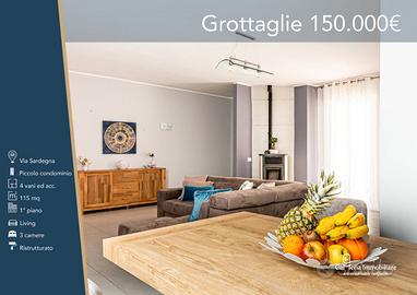 Primo piano recentemente ristrutturato, 4vani+acc