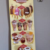Insegna Tabella  gelati Sanson listino '97 in lire