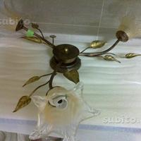 Plafoniera 3 luci ferro battuto
