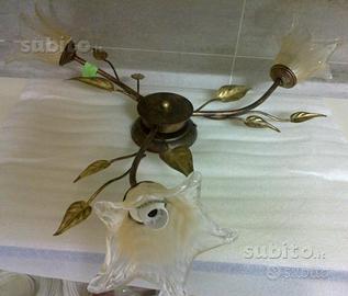 Plafoniera 3 luci ferro battuto