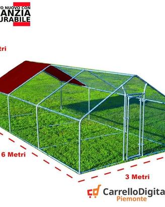 Gabbia Galline 3x6 m x h 2 m – 18 mq bordeaux