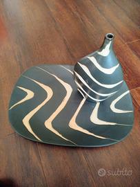 set vassoio stondato di grandi dimensioni e vaso a