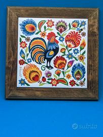 Mattonella Sottopentola 20x20 cm legno e ceramica