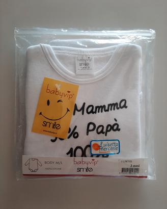 Body manica lunga con stampa 1-3 mesi
