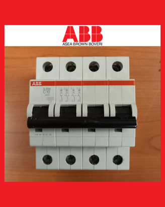 Magnetotermico ABB, 4 Poli, 10A, Curva C, 6.000A