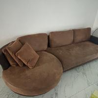 divano 3 posti con penisola rotonda