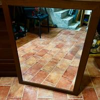 Specchio robusto color noce scuro