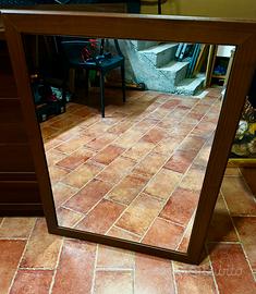 Specchio robusto color noce scuro