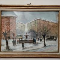 Quadro “inverno a Piazza Fontana”
