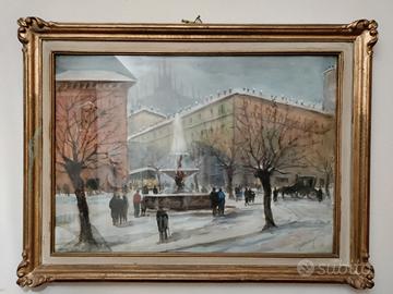 Quadro “inverno a Piazza Fontana”