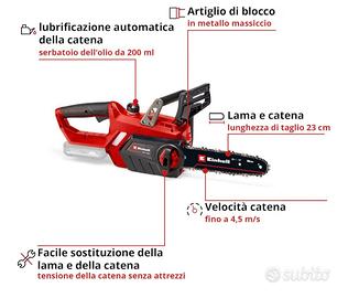 Einhell motosega a batteria GE-LC 18/25 Li-Solo