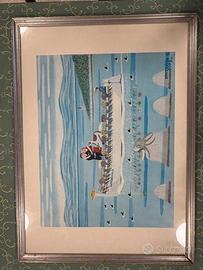 Quadro naif Buktenica 1972 Ljubavnik Croazia