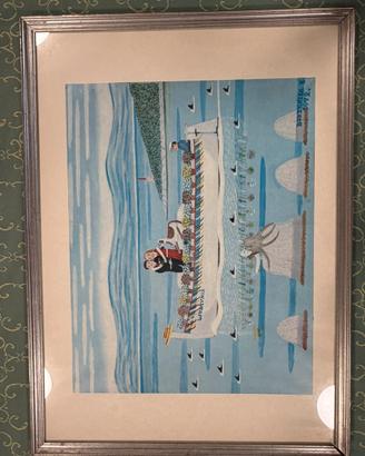Quadro naif Buktenica 1972 Ljubavnik Croazia