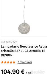 Lampadario Design Astra Cristallo 