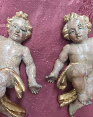 Putti angelo in legno antichi XVIII 700