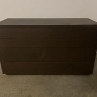 Cassettiera in legno color wenghe