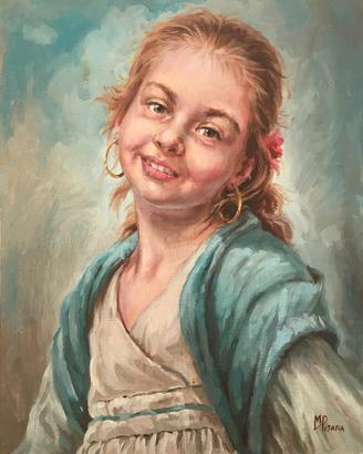 “La Gitana” Olio su tavola 40 × 50 cm certificato