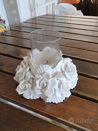 I BORBONE Capodimonte Portacandela porcellana