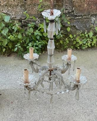 Lampadario antico a gocce cristallo