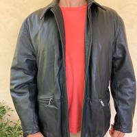 Giubbotto in pelle nera uomo XXL