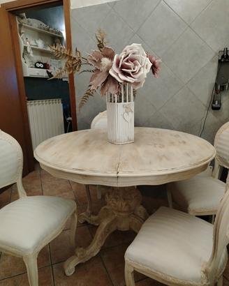 TAVOLO TONDO SHABBY ALLUNGABILE 