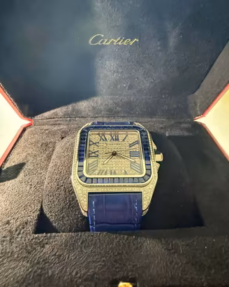 Cartier santos 100xl diamantato full set