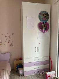 Struttura letto bimbi con armadio