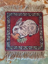 Tappeto orientale annodato a mano coniglio 30x32