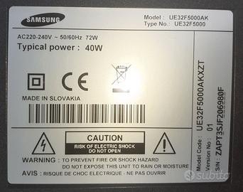 ricambi tv samsung, samsung ue32f5000ak, barre,