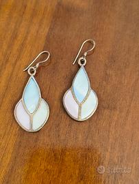 Orecchini vintage in argento e madreperla 