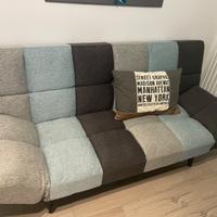 Divano retrò patchwork – reclinabile / letto