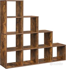 Libreria Scaffale a 10 Cubi 129,5x27x129,5 cm