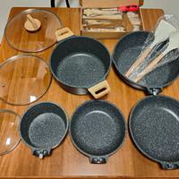 Set da cucina antiaderente: 4 padelle 1 pentola