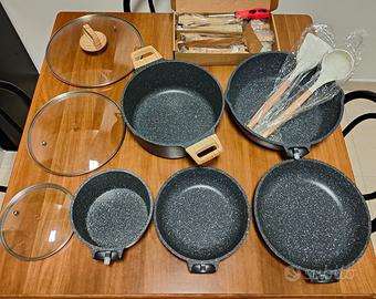 Set da cucina antiaderente: 4 padelle 1 pentola