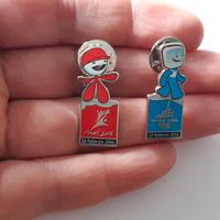 2 pins mascotte Neve Gliz Olimpiadi Torino 2006