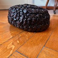 Cappello vintage nero anni 50 in paglia/rafia