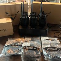6 Walkie Talkies con auricolari e stazione carica