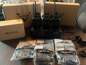 6 Walkie Talkies con auricolari e stazione carica