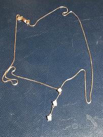 Oro 750 collana con pietre oro bianco 