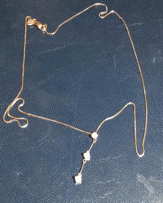 Oro 750 collana con pietre oro bianco 