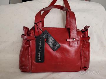 Borsa pelle colore rosso bordeaux Lorella Pagano