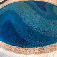 Tappeto tondo vintage anni 70' stile modernariato