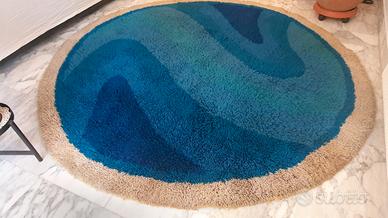 Tappeto tondo vintage anni 70' stile modernariato