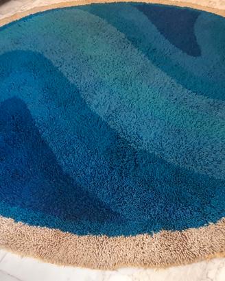 Tappeto tondo vintage anni 70' stile modernariato