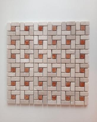 MOSAICO IN MARMO ANTICATO 30X30 INTRECCIO