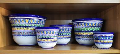Sottovasi in ceramica vietrese maiolicati a mano