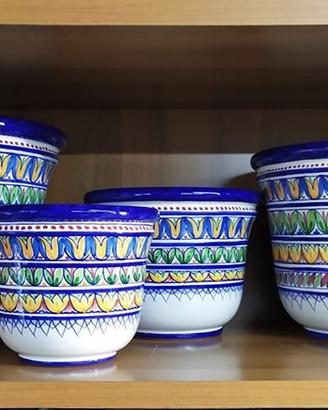 Sottovasi in ceramica vietrese maiolicati a mano