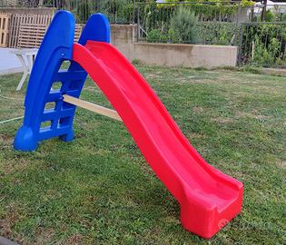 Scivolo grande da giardino rosso e blu