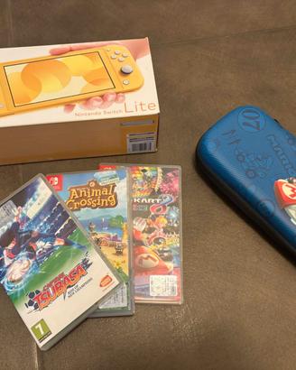 Nintendo Switch Lite Gialla + 3 Giochi + Custodia