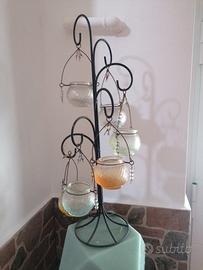 alberello con vasetti colorati porta candele